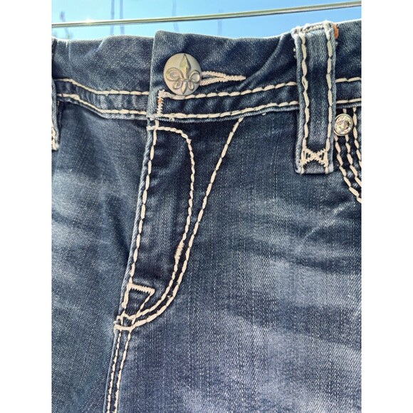 Women’s Rock Revival Dark Wash Jeans Vivian Capri Embroidery Rhinestones Sz 29 - Picture 5 of 11